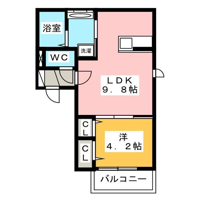 ルピナス(1LDK/2階)の間取り写真