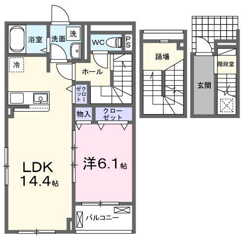 アールズハイムII(1LDK/3階)の間取り写真