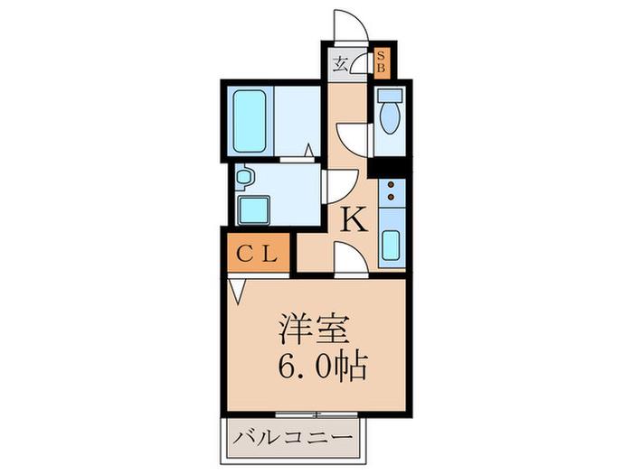 アムールHARMONYI(1K/2階)の間取り写真