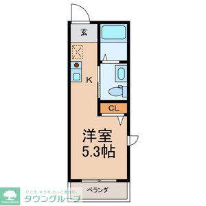 ミルクリーク野菊野A(ワンルーム/2階)の間取り写真