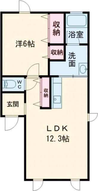 M-メゾン清水(1LDK/2階)の間取り写真