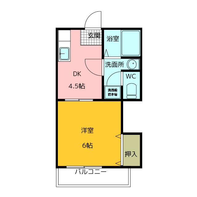 ヴィラージュ寿(1DK/2階)の間取り写真