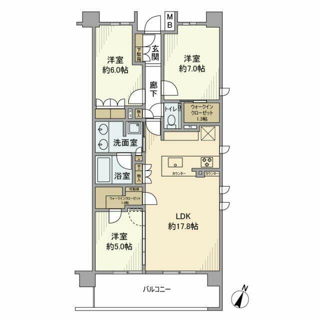 ザ・パークハウス鷺沼(3LDK/4階)の間取り写真