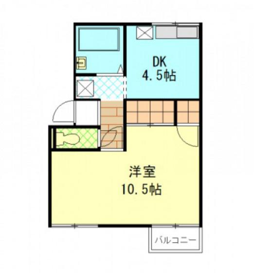 プレジール藤崎(1DK/1階)の間取り写真