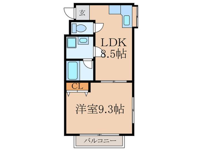大野ハイツ(1LDK/2階)の間取り写真