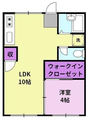 平野第ニビル(1LDK/3階)の間取り写真