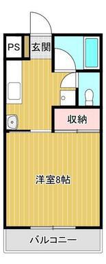 ピュアル1(1K/2階)の間取り写真