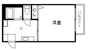 ブロスハイツ住吉本町(1K/1階)の間取り写真