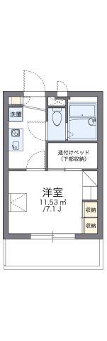 レオパレスネスト(1K/1階)の間取り写真