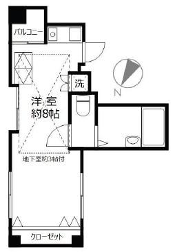PERSONS HOME目黒(ワンルーム/B1階)の間取り写真