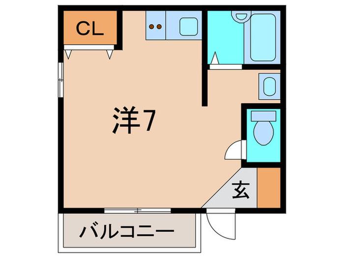 ヴォアラクテ稲野(ワンルーム/2階)の間取り写真
