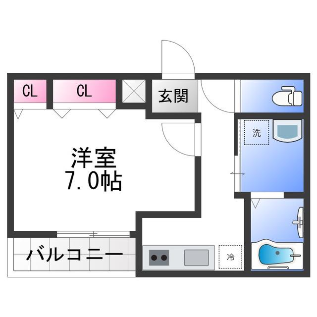 フジパレス泉佐野駅西I番館(1K/1階)の間取り写真