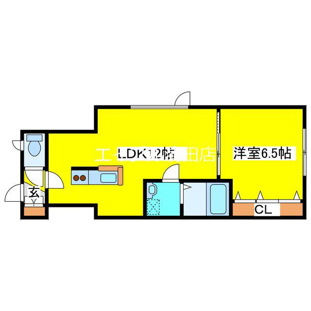メゾンボヌール(1LDK/2階)の間取り写真