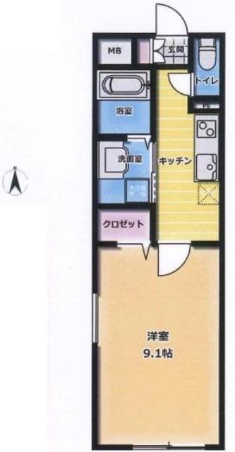 O N BABE(1K/2階)の間取り写真