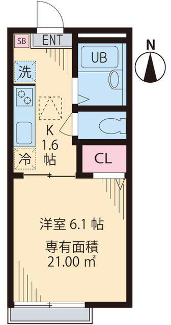 TOHMA目白中落合(1K/1階)の間取り写真