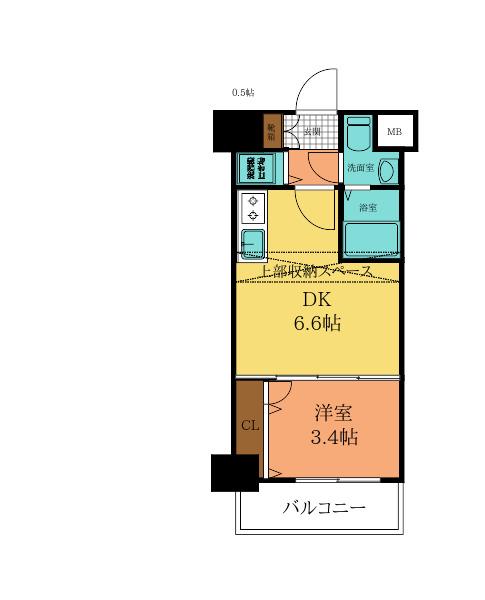 NO.71 ORIENT TRUST TOWER(1DK/8階)の間取り写真