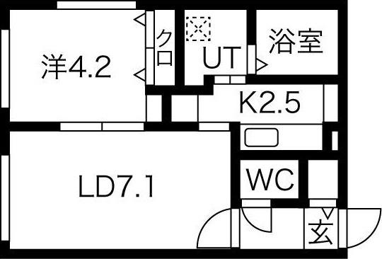 AMINAS T15(1LDK/1階)の間取り写真