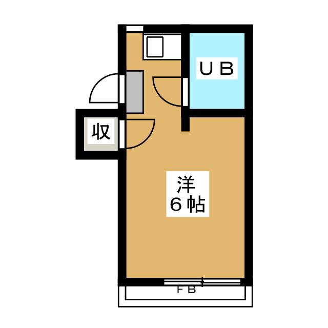 荻原ハイツ(ワンルーム/2階)の間取り写真