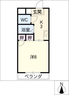 グランデM・A・S(1K/2階)の間取り写真