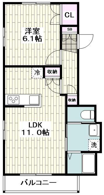 ラ クール(1LDK/3階)の間取り写真