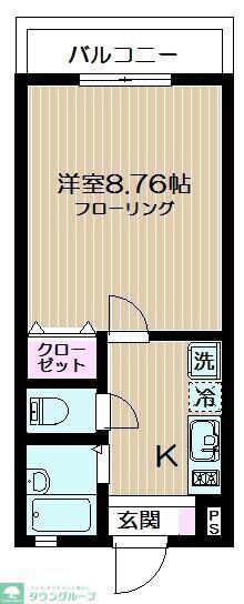 B・キャッスル東大宮(1K/3階)の間取り写真