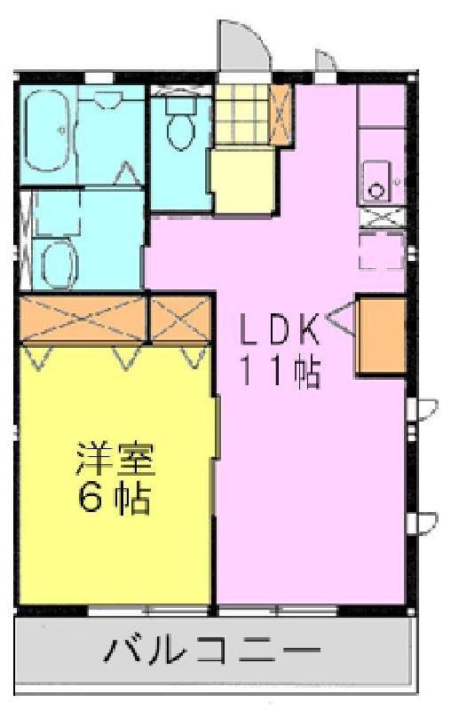 グリュックC(1LDK/1階)の間取り写真