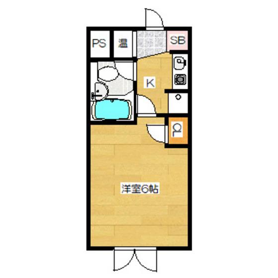 ウイングピア二日市(1K/3階)の間取り写真