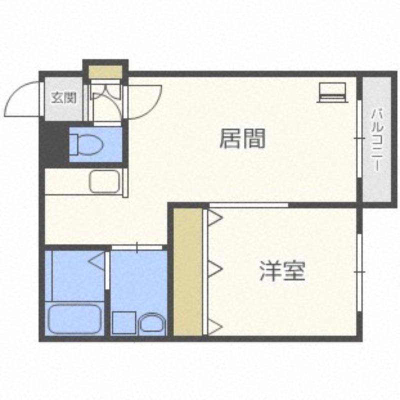 グランディールN9(1LDK/3階)の間取り写真