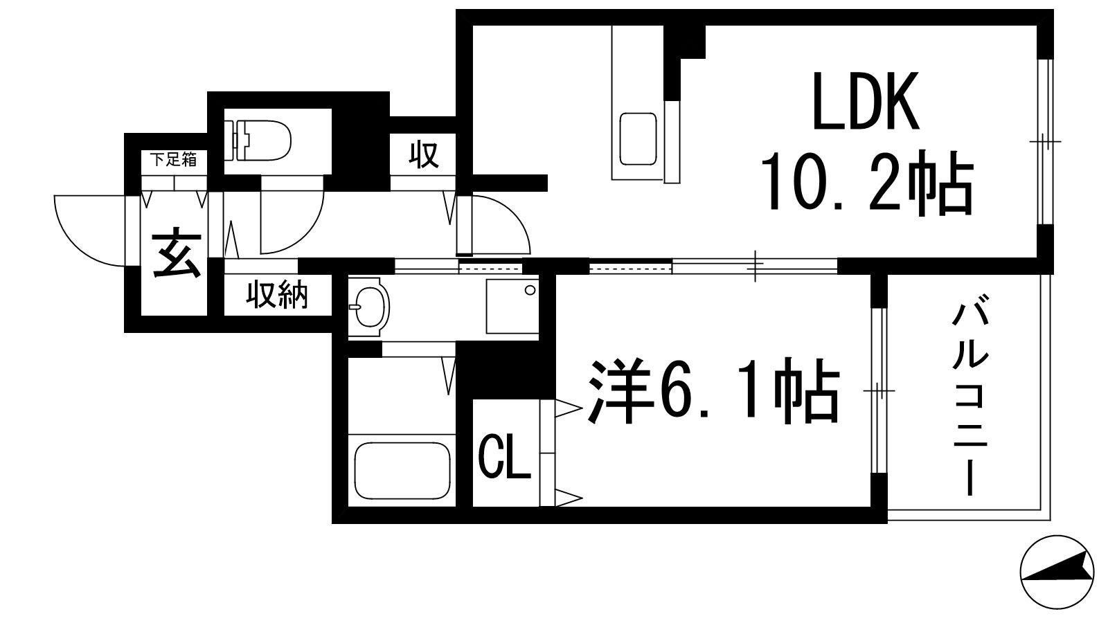 フォレスタⅠ パートⅡ(1LDK/1階)の間取り写真