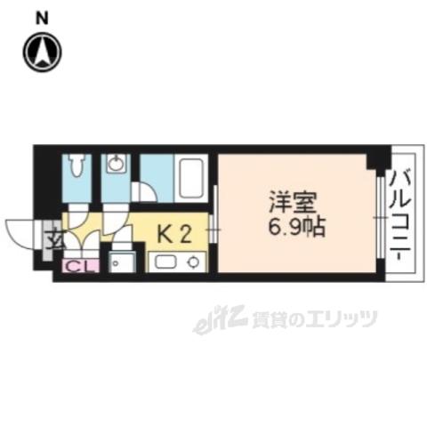 宝源ビル(1K/10階)の間取り写真