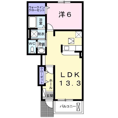グリーンコート西田III(1LDK/1階)の間取り写真