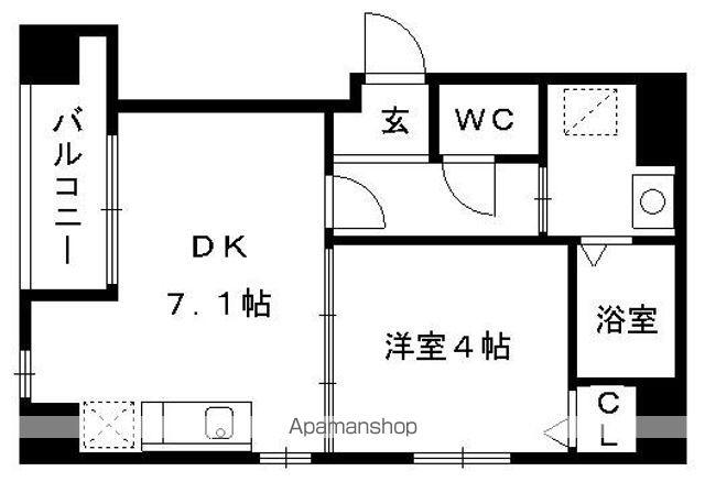 マリアージュ薬院(1DK/3階)の間取り写真