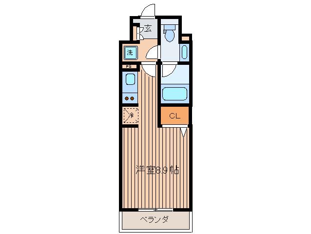 PARKAXIS蒲田壱番館(ワンルーム/3階)の間取り写真