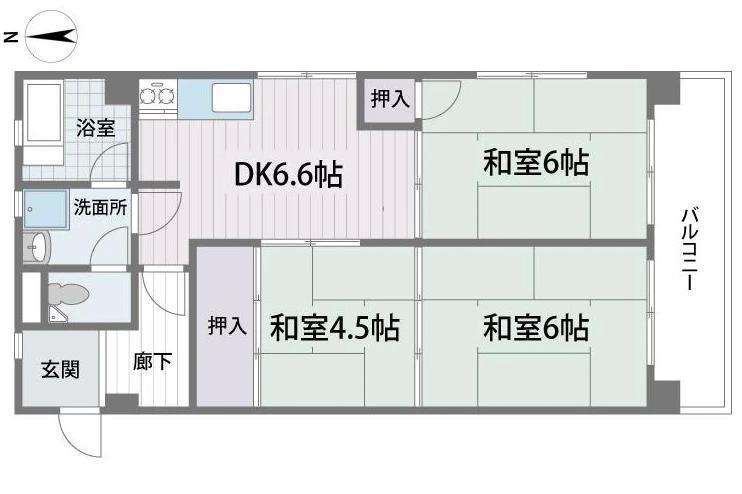 アヴァンセ長丘(3DK/3階)の間取り写真