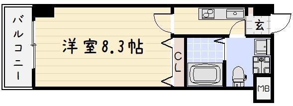 NO.71オリエントトラストタワー(1K/14階)の間取り写真