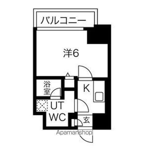 スパシエフェリーチェ川崎(1K/11階)の間取り写真