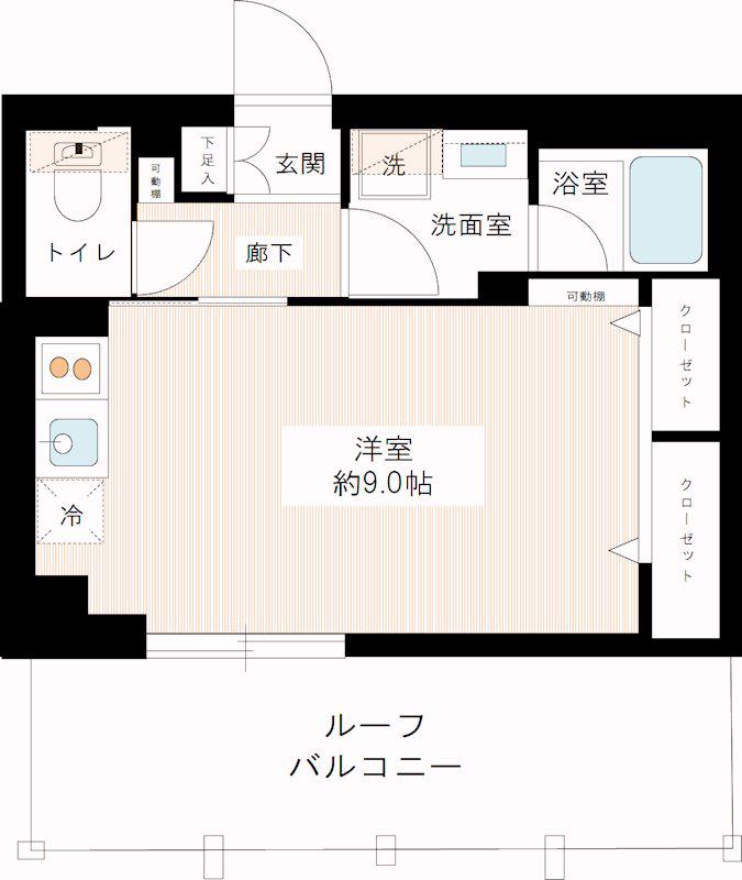 MAXIV平和台(ワンルーム/4階)の間取り写真