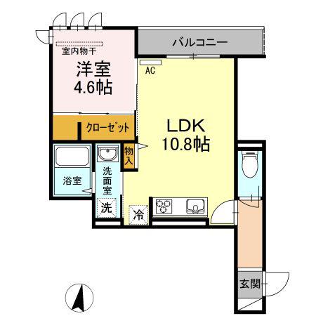 グランメゾン霞(1LDK/3階)の間取り写真