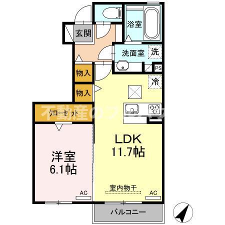 REVE A(1LDK/1階)の間取り写真