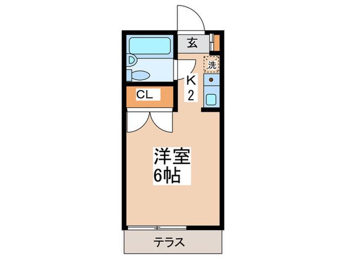 コーポルピナス(1K/1階)の間取り写真