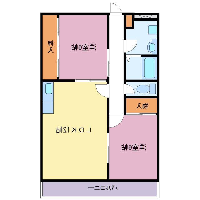 リバーサイド藤(2LDK/2階)の間取り写真