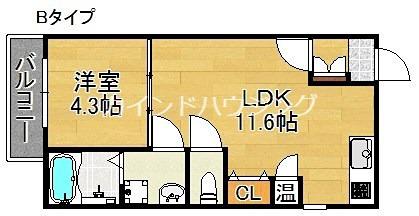 F MAISON SQUAREIII番館(1LDK/2階)の間取り写真