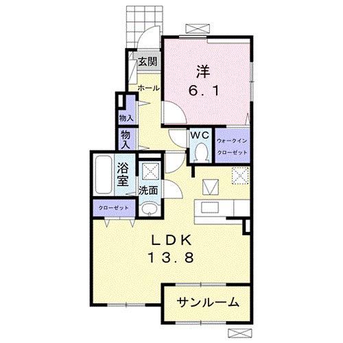 ブリッサI(1LDK/1階)の間取り写真