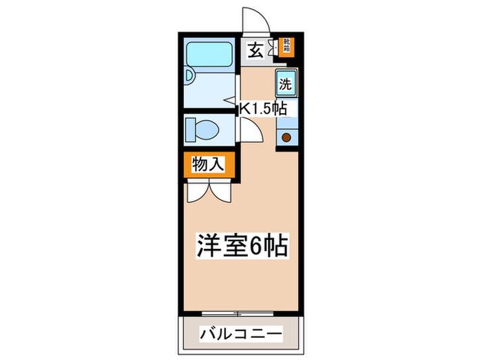 メゾングランデ(1K/3階)の間取り写真