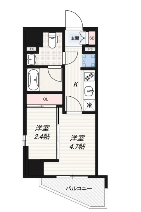 GRAN PASEO大森(2K/8階)の間取り写真