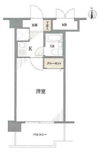リーガル京橋(ワンルーム/4階)の間取り写真
