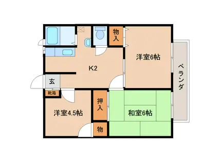 パナハイツASUKA-A(3K/2階)の間取り写真
