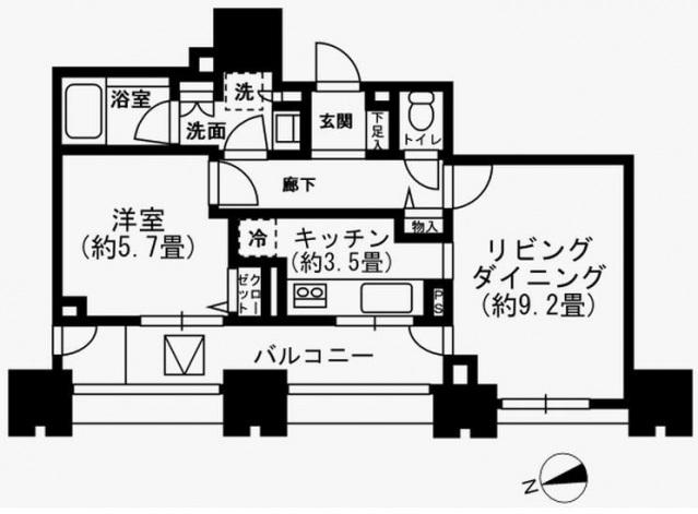 THE HASHIMOTO TOWER(1LDK/11階)の間取り写真