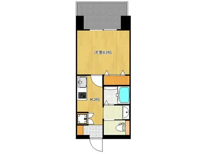 ソレイユ白島(1K/2階)の間取り写真