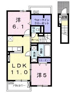 ロズリーフィールド II(2LDK/2階)の間取り写真